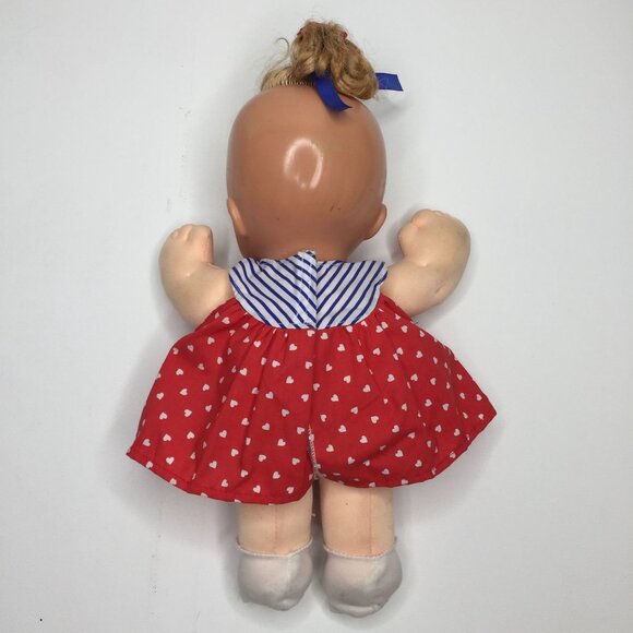 Vintage Magic Nursery Baby Doll Patriotic Red White Blue Stars Stripes Dress Hug - Picture 2 of 11